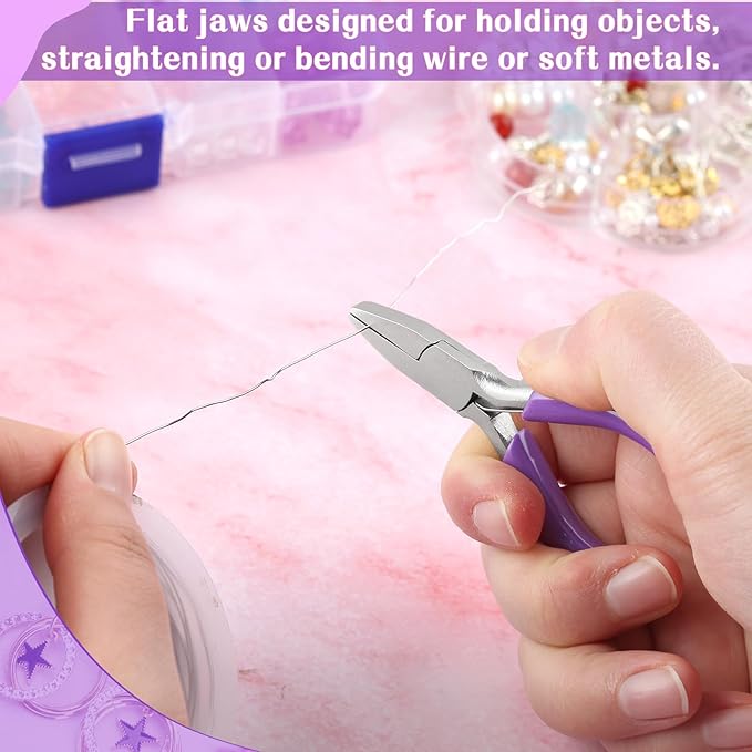SPEEDWOX 3-Inch Duckbill Pliers - Mini Flat Nose Pliers with Smooth Jaws for Jewelry Making
