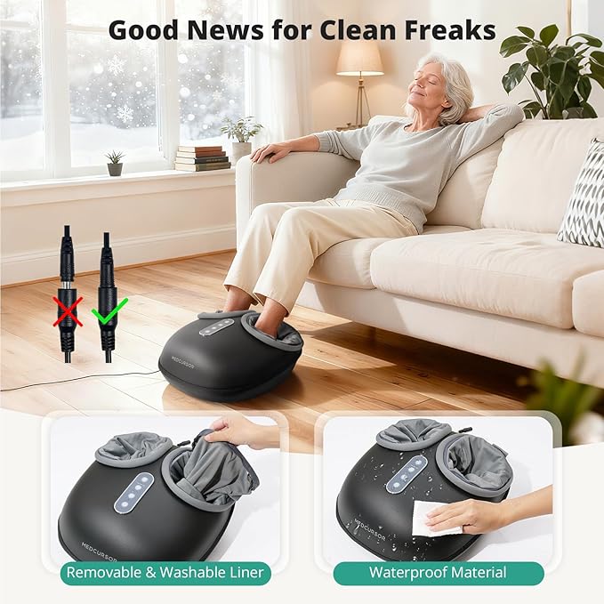 Medcursor Foot Massager Machine with Heat, Feet Massage Delivers Relief for Tired Muscles & Plantar, Deep Kneading Therapy, Multi-Level Settings for Home, Office Use, Size up to 13"