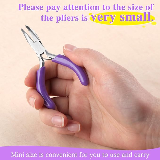 SPEEDWOX Mini Bent Nose Pliers - Jewelry Making Tools with Curved Small Pliers