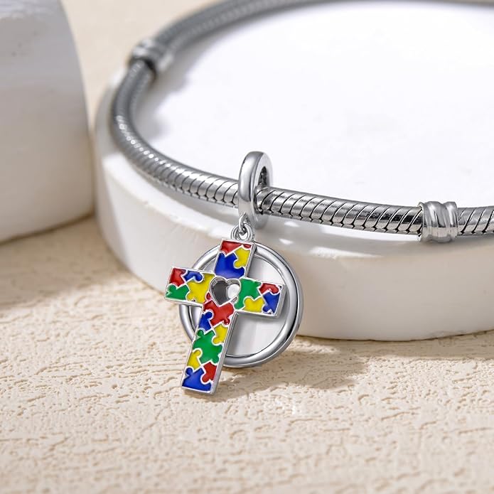 LONAGO 925 Sterling Silver Personalized Photo Charm Fit Compatible for Bracelet Necklace Customized Heart Round Shape Picture Bead