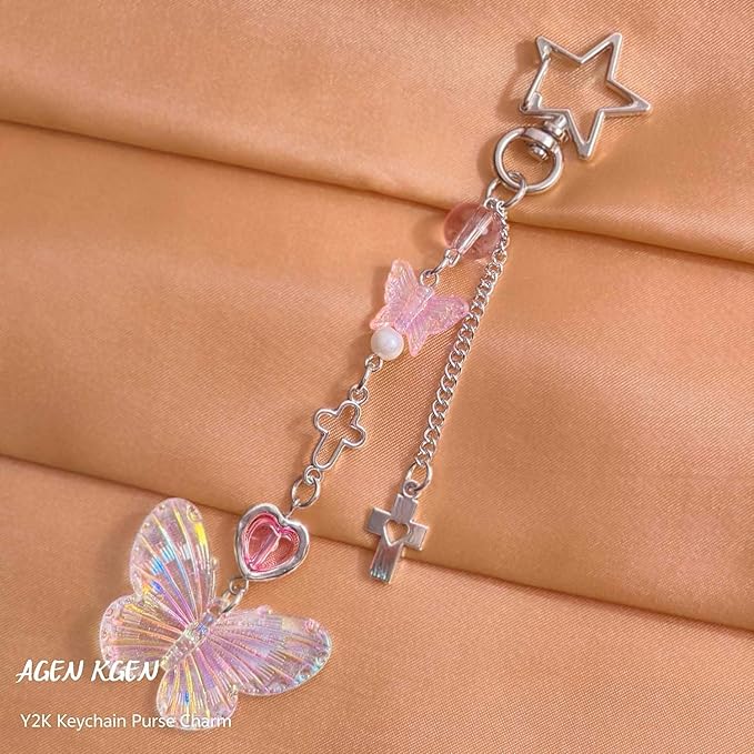 Novelty keychains Aesthetic Y2K Keychain Charms Stylish Keychains Accessories for Women Bag Purse Gifts