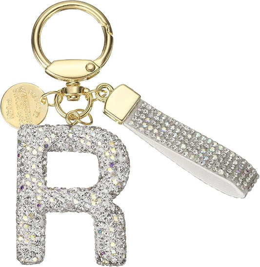 PATIKIL Initial Letter Keychain, Cute Sparkly Rhinestone Key Chain Alphabet Charm for Car Keys Handbags Purse