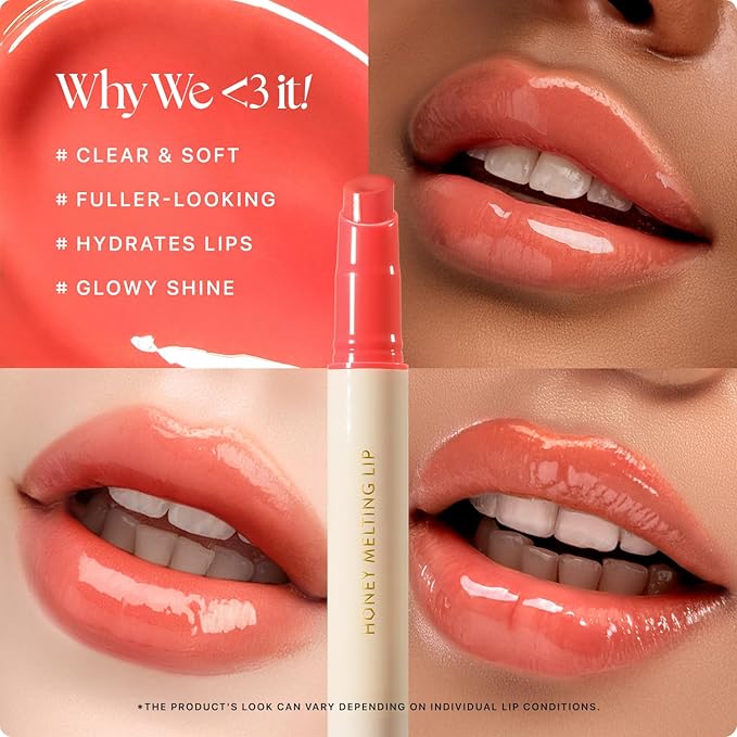 Nature Republic HONEY MELTING LIP (10 PEACH) SOFT LIP STICK, Hydrating Gloss, Moisturizing balms, Sheer tint, Shine & Glowy Finish, korean make up