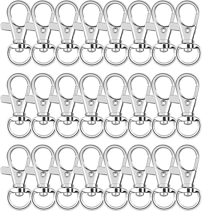 60Pcs Key Chain Clip Hooks Swivel Clasps Lanyard Snap Hook Lobster Claw Clasp for Keychain DIY Jewelry Crafts