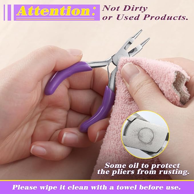 SPEEDWOX 3 Inch Mini Pliers - Round Nose, Cutter, Wire Bending, Looper, Ring Bending, Wire Looping Pliers for Jewelry Making