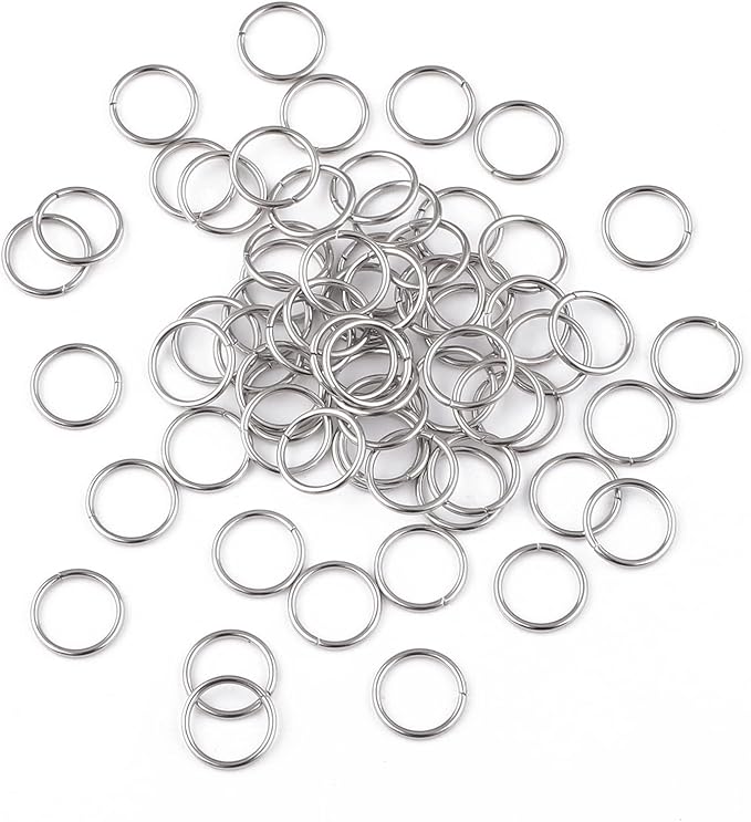 300pcs 10mm Stainless-Steel Jump Rings for Jewelry Making - 18 Gauge Silver Open Rings for DIY Bracelets, Earrings & Necklaces