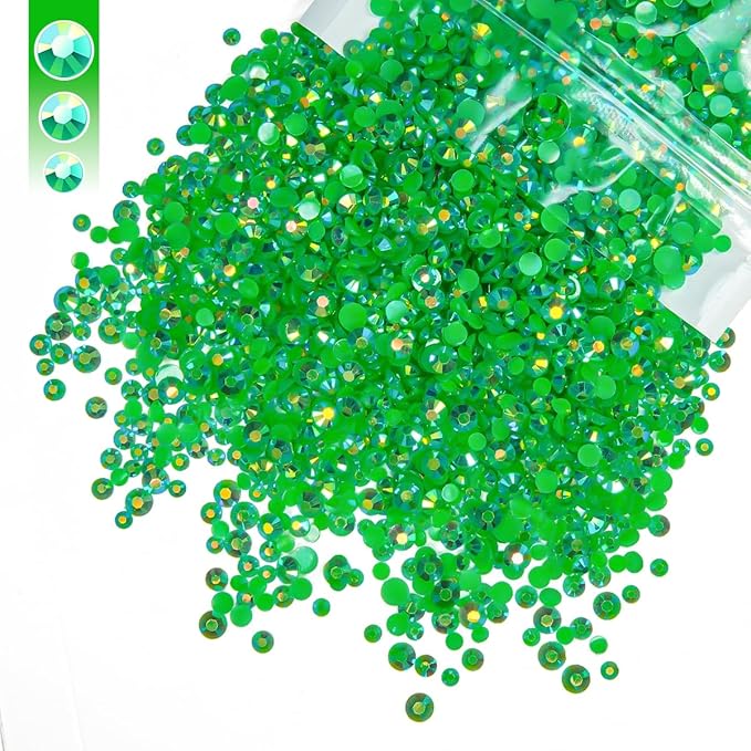 3mm 4mm 5mm Mix Bag Resin Rhinestones for Crafting Flatback Jelly Stones Bulk Diamonds Crystals Gems Charms for Nails Face Eyes Makeup Mugs Tumblers Bottles DIY Crafts Clothes Shoes