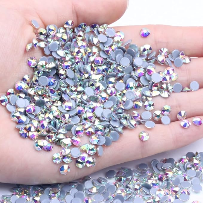 Jollin 144pcs Hotfix Rhinestones Flatback Crystal Rhinestones for Crafts Crafting Clothes Shoes DIY Decorations, SS40(8.4mm), Crystal AB
