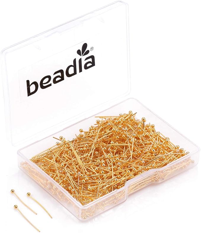 Ball Head pins Gold for DIY Jewelry Making 20mm 600pcs