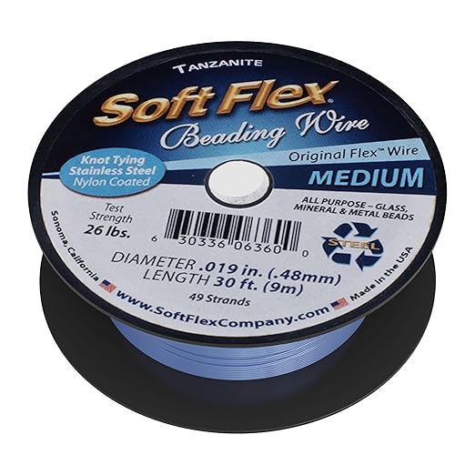 Soft Flex 49 Strand Beading Wire - Medium 0.19 Diameter - 30 Feet Nylon Design Wire