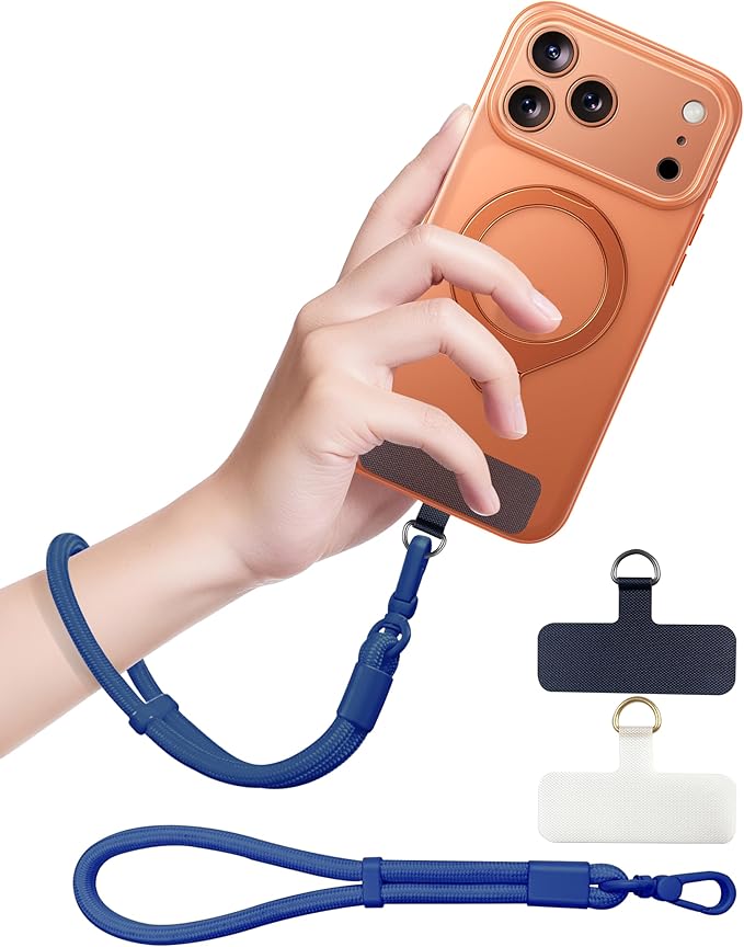 Phone Lanyard, Phone Wrist Strap for Cellphone Case, Adjustable Cell Phone Strap with 2 Tether Tabs for All Smartphones, Blue