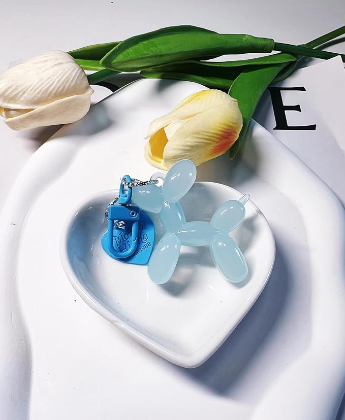 LAEKOU Jelly Balloon Dog Design Keychain for Women, Cute Girls Key Chain, Bag Charms Accessories for Car Purse Backpack
