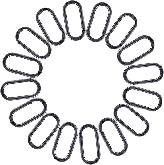 16 Pcs Carabiners Clip,Oval Shape Cute Carabiner Keychain Clip Aluminum Hook Accessories