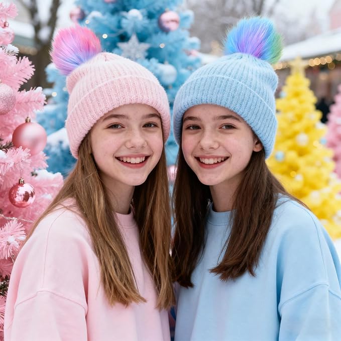 Tatuo 100 Pcs Faux Fur Pom Poms for Hat 4 Inches Large Fluffy Pom Balls for Crafts Knitting Beanies Shoes Scarves Bag Pompoms Keychain Charms Winter DIY Accessories (Colorful)