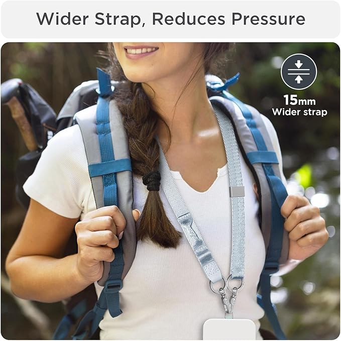 Phone Lanyard 2 in 1, Anti Theft Phone Strap Crossbody for Women, Adjustable Phone Wrist Strap
