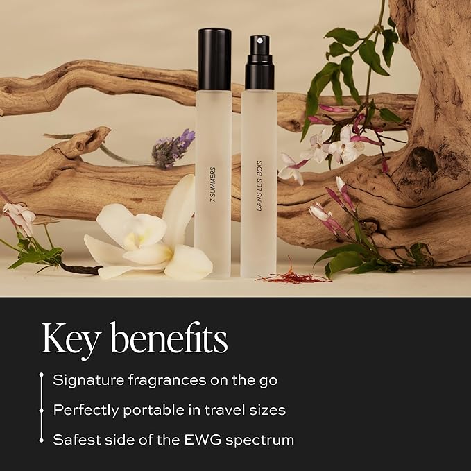 DIME Beauty Signature Fragrance Duo Set ($50 Value) - Includes 7 Summers (10 ml) and Dans Les Bois (10 ml) - Travel Size Perfume Sprays