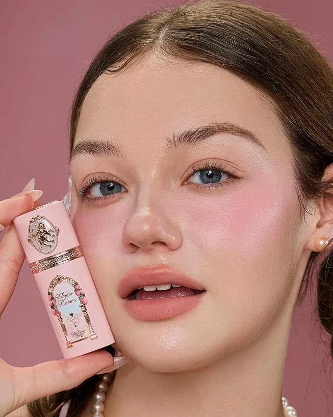 Flower Knows Strawberry Cupid All Day Glow Liquid Blush,Sweat & Water-Resistant Dewy Blush for Cheeks,Blendableand Hydrating Baby Pink Face Makeup for Women & Girls,0.25 Fl Oz(01 Frosty Strawberry)