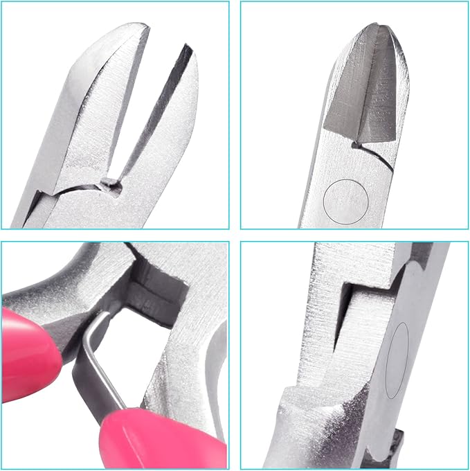 SPEEDWOX Mini Diagonal Pliers, 3" Wire Cutters Small with Pink PVC Handle, Jewelry Pliers for Beading Jewelry Making DIY Craft Hobby Supplies