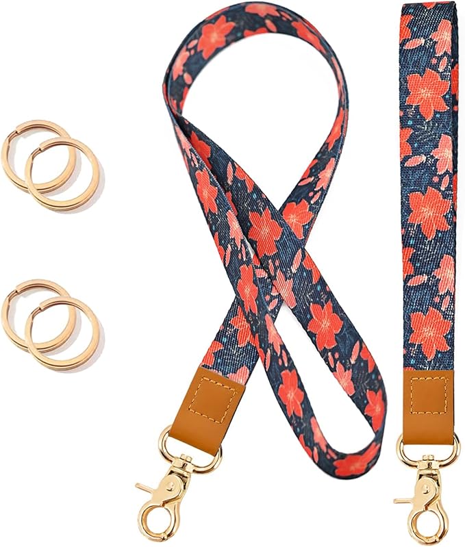 Cool Leopard Wristlet Keychain, Wrist Lanyard Key Chain For Women Men Car Keys Id Holder Card Phone Wallet Camera