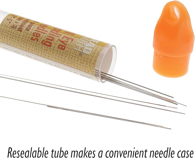 The Beadsmith 18-Piece Big Eye Beading Needle Assortment, 6 Sizes, 1.75”-5”, 3 Needles Per Size – Sharp Points, Use for General Sewing, Weaving and Embroidery, Very Easy to Thread