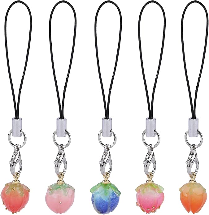 BEEFLYING Cute Charms for Mobile, Kawaii Charms Straps Aesthetic Y2K Cell Phone Pendants Accessories for Phone Bag Keychain Airpods Camera Wallet Decor