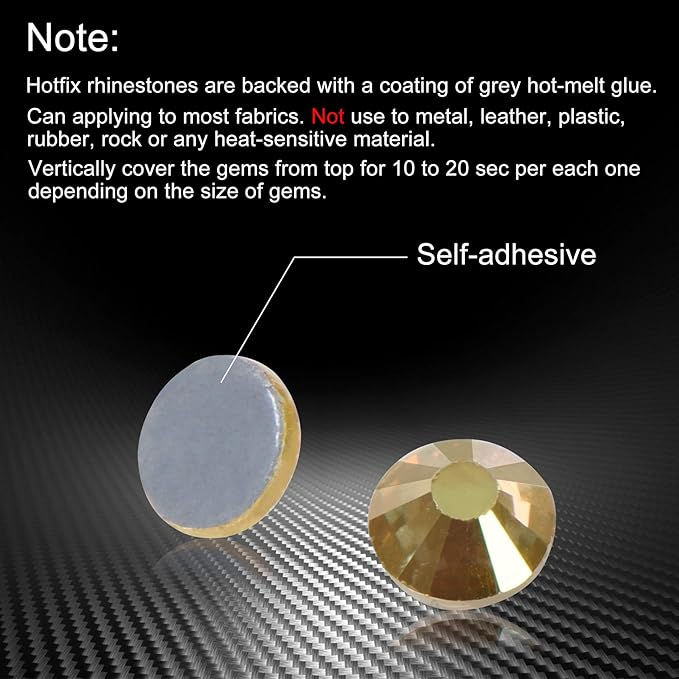 Hot Fix Crystal Flatback Rhinestones Glass Diamantes Gems 3.2mm(12ss 1440pcs, Metallic Sunshine)