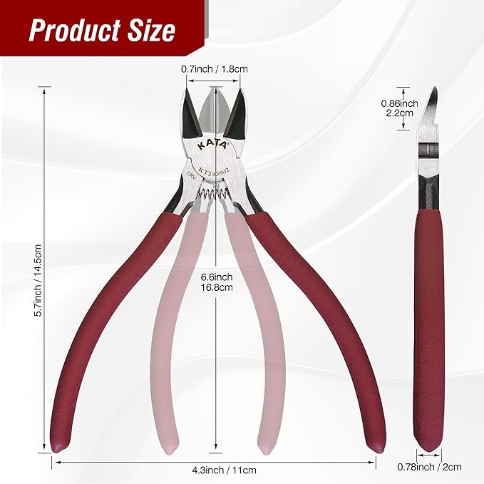 KATA Wire Cutters Plier for Crafting - Heavy Duty 6 Inch Flush Side Cutter Metal Cutting Tool with Safety Cap - Sharp Snips For Zip Tie, Jewelry, Floral, Artificial Flowers, Chicken Wire, Electrical