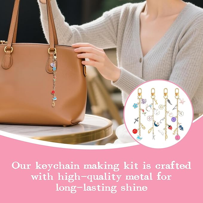 SUTROMA 501pcs Lip Gloss Charms Keychain Kit | Bag Charm Kit with 138 Charms 10 Keychain Clips 40 Extender Chains 1 Jewelry Plier | Jewelry Making Supplies for DIY Key Chain Making