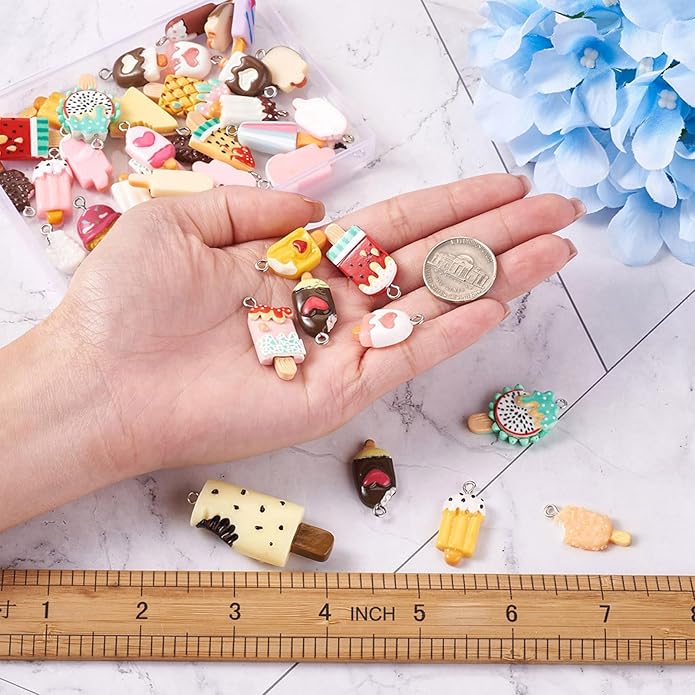 Craftdady Resin Plastic Miniature Food Snack Pendants Charms Ice Drink Juice Pendants Cute Bottle Fruit Keychain Charms Hang Ornament for DIY Craft Earring Bracelet Necklace Jewelry Making