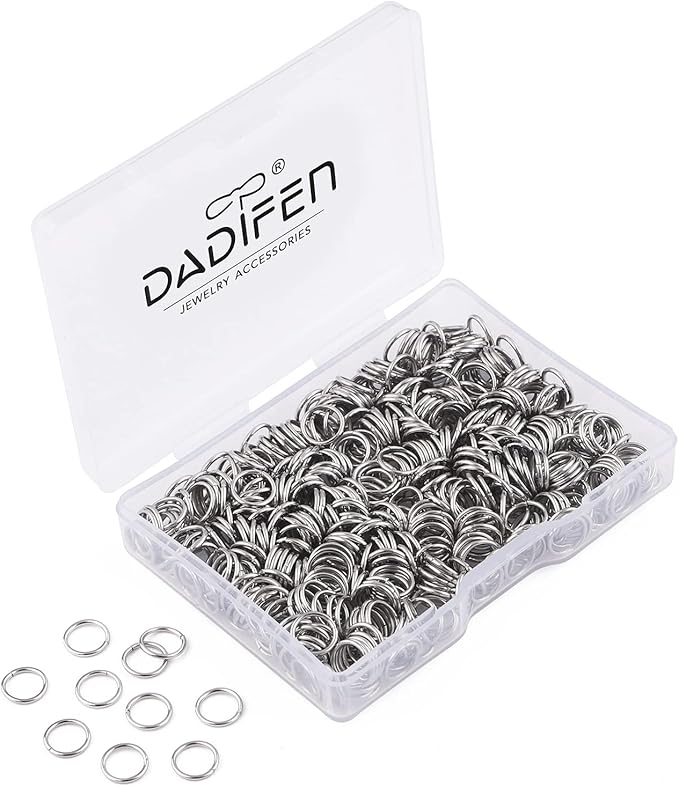 600 Pcs 304 Stainless-Steel Jump Rings for Jewelry Making Supplies Silver Open Jump Rings 21 Gauge 7mm Boxed Jewelry Findings Jump Ring for DIY Bracelet Earrings Necklace Connectors O Ring
