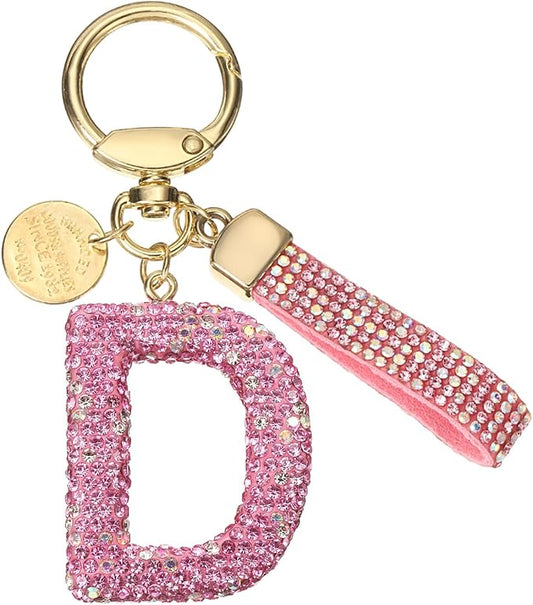 PATIKIL Initial Letter Keychain, Cute Sparkly Rhinestone Key Chain Alphabet Charm for Car Keys Handbags Purse