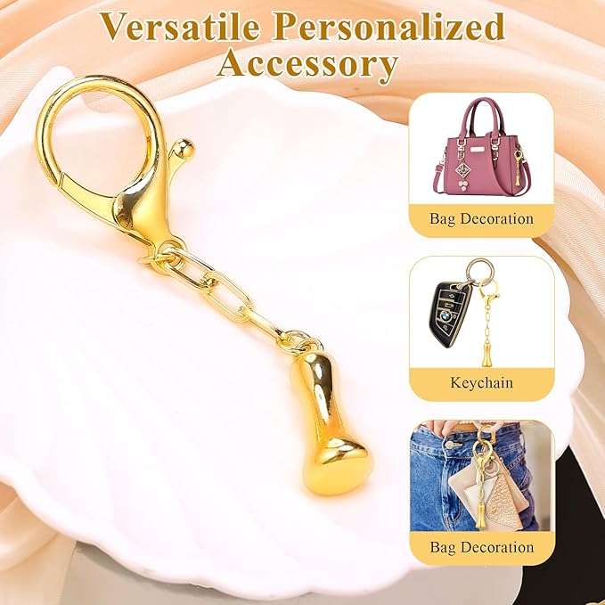 VICKHU Gold Plated Bubble Initial Letter Cute Keychain for Women Car Key Purse Decorative Keyring Handbag Charms Fashion