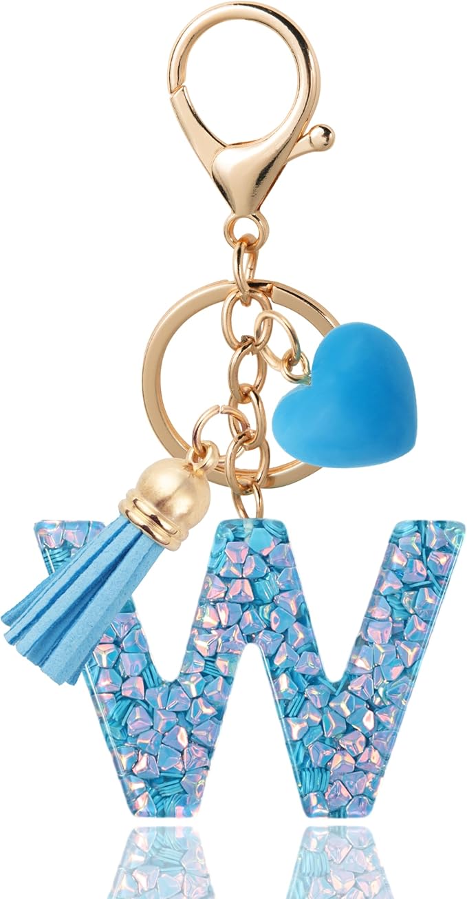 Alphabet Initial Letter Keychain Cute Heart Resin - Letter Keychain for Backpack Charms - Initial Keychains for Women