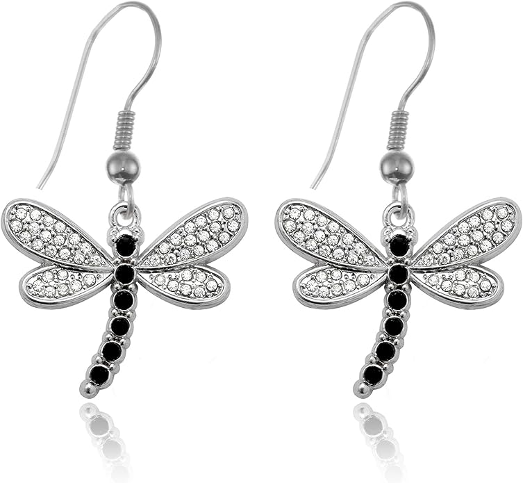 Inspired Silver - Silver Customized Charm French Hook Drop Earrings with Cubic Zirconia Jewelry