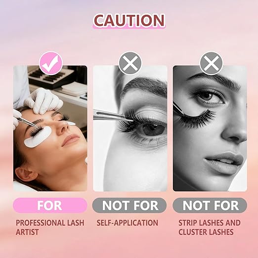 Sensitive Eyelash Extension Glue Extra Strong Professional Lash Glue 1 Sec Drying time | 7-8 Weeks Long-Lasting | Waterproof Black Adhesive for Semi Permanent Extensions Salon Use 5ml