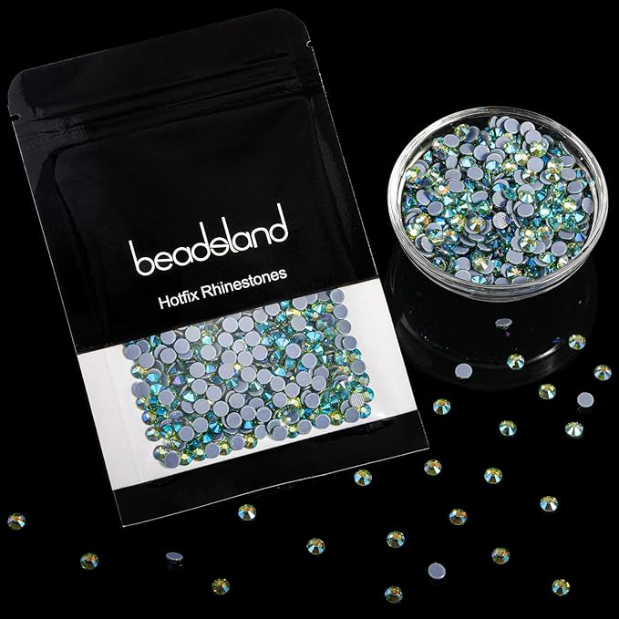 Beadsland Hotfix Rhinestones, 1440pcs Flatback Crystal Rhinestones for Crafts Clothes DIY Decorations,Peridot AB, SS20, 4.6-4.8mm