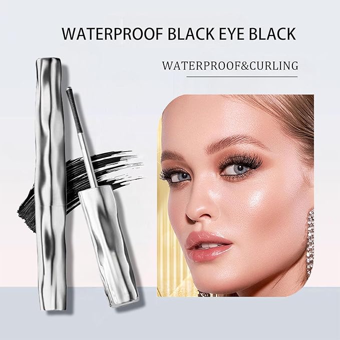 Eyelash Primer,Tubular Eyelash Primer,Waterprooflong Curling Mascara, Natural and Non-Smudged, Hydrofix Fiber Mascara, Iron Wand Mascara, Waterproof Quick Drying, Smooth and Long-Lasting, Black (2)