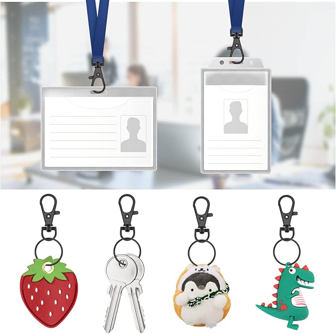 50PCS Key Chain Clip Hooks, Swivel Clasps Lanyard Snap Hook, Keychain Hooks for Lanyard Key Rings Crafting Gun Black