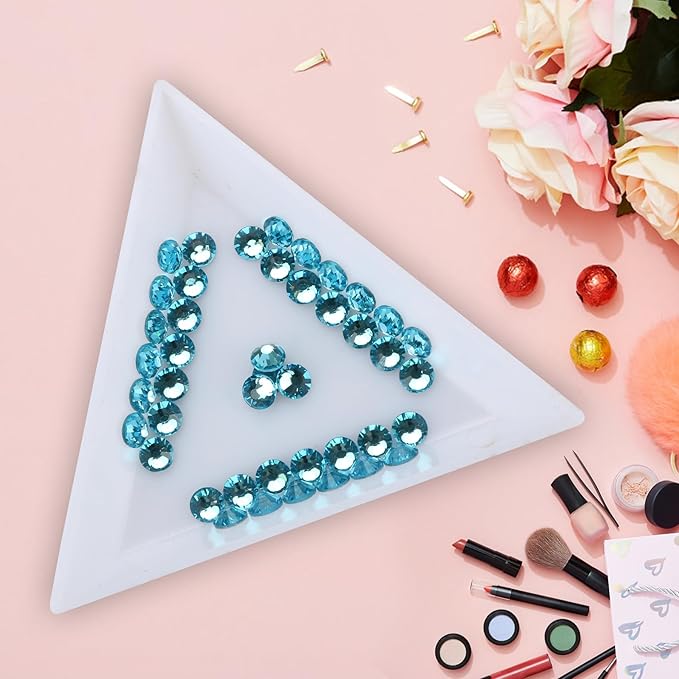 Jollin Glue Fix Crystal Flatback Rhinestones Glass Diamantes Gems for Crafting Nail Art Crafts Decorations Clothes Shoes 1.8mm (ss5 2880pcs, Aquamarine)