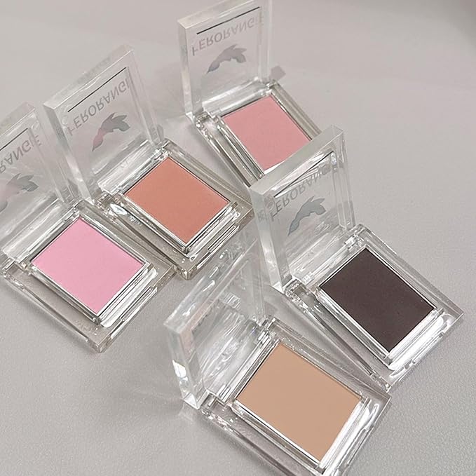 Erinde Single Matte Eyeshadow Palette, Velvet Eye Shadow Compact Powder Natural Makeup, Long-Lasting Eye Makeup, Ultra-Blendable, Pigmented Color, Vegan Formula, H05 Peach Dust