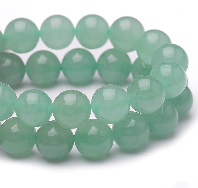 Natural Stone Beads for Jewelry Making,10mm Green Aventurine Polished Smooth Round Gemstone Beads for Bracelet Necklace 15 Inch