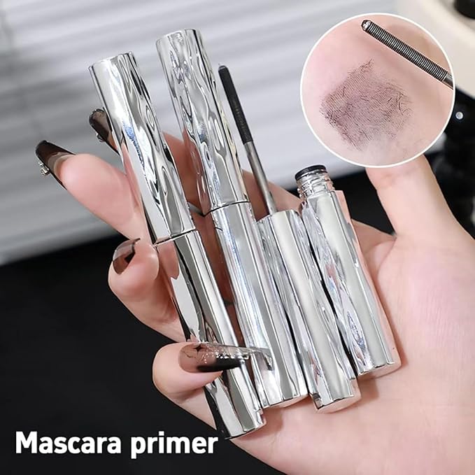 2 PCS Eyelash Primer, Tubular Eyelash Primer, Waterprooflong Curling Mascara, Natural and Non-smudged, Build Fuller Lashes