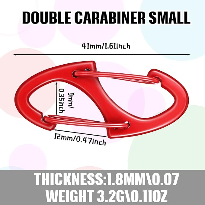 Moxweyeni 20 Pcs Zipper Clip S Carabiner Clips Small Alloy Snap Hook Anti Theft 1. 6 Inch Mini Dual Wire Gate Interlocking Keychain Clip Attachment for Women Men Camping Hiking