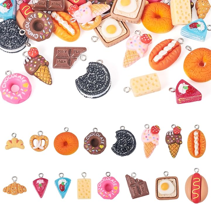Craftdady Resin Plastic Miniature Food Snack Pendants Charms Ice Drink Juice Pendants Cute Bottle Fruit Keychain Charms Hang Ornament for DIY Craft Earring Bracelet Necklace Jewelry Making