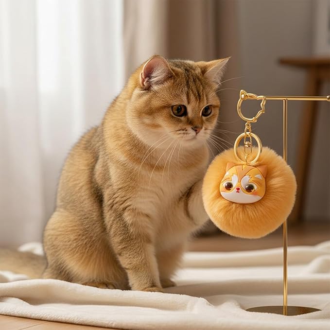 Cat Keychain bag charms for handbags Cute Keychains for Women Kawaii Cat Backpacks Accessories cat plush keychain