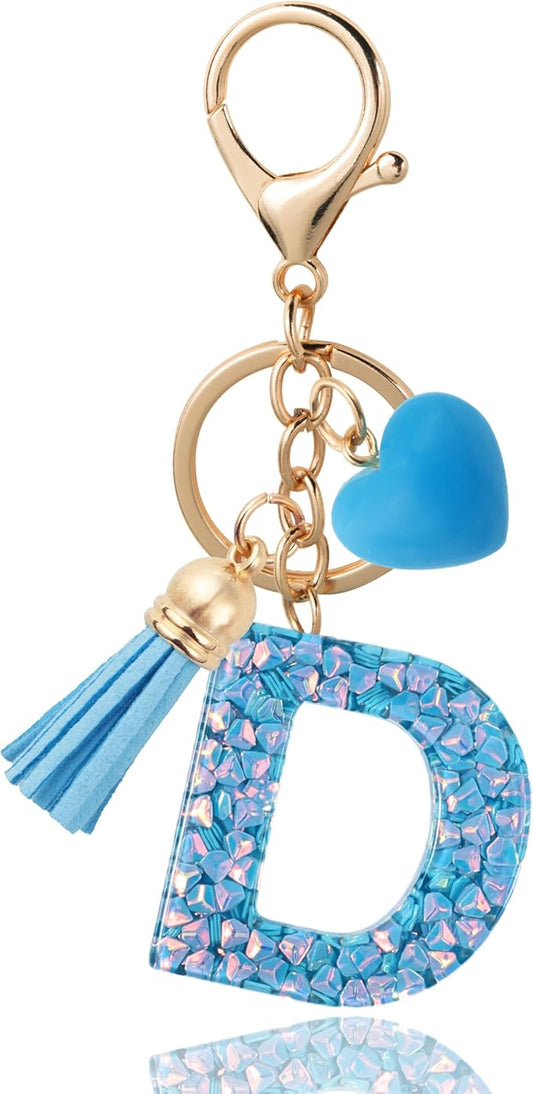 Alphabet Initial Letter Keychain Cute Heart Resin - Letter Keychain for Backpack Charms - Initial Keychains for Women
