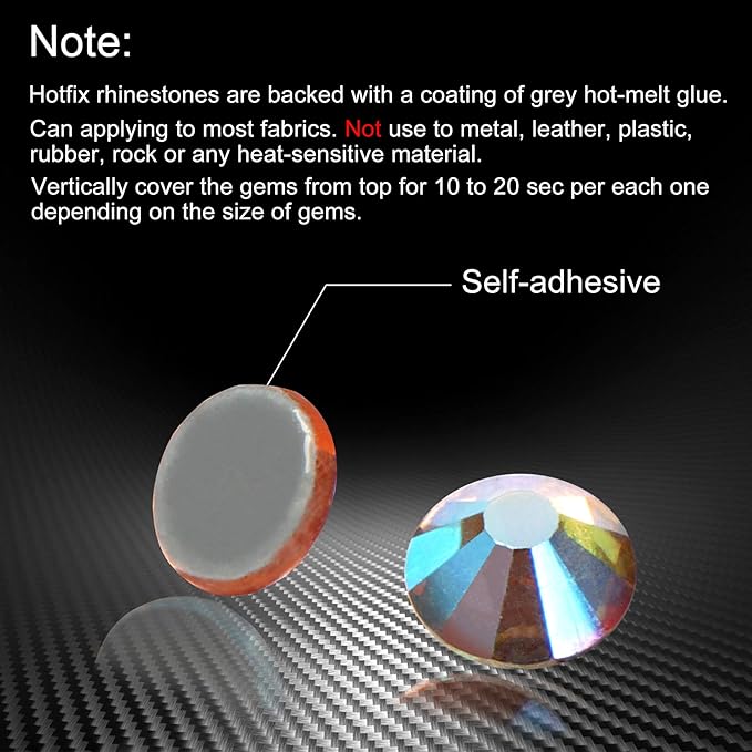 Hot Fix Crystal Flatback Rhinestones Glass Diamantes Gems 4.0mm(16ss 1440pcs, Dawnlight)