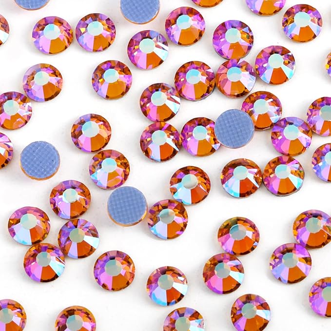 Beadsland Hotfix Rhinestones, 1440pcs Flatback Crystal Rhinestones for Crafts Clothes DIY Decoration, Topaz AB, SS16, 3.8-4.0mm