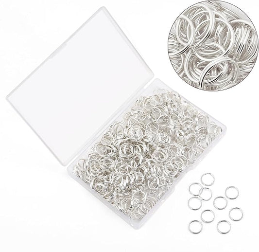 400Pcs Split Rings,Double Loop Jump Ring Sets Split Jump Rings for Jewelry Making,Small O Key Ring Earring Necklace Bracelet Connector for DIY Crafts Making Findings (Silver,10mm)