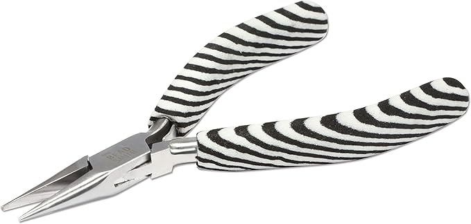The Beadsmith Chain Nose Pliers – Zebra Print Line – 5 inches (127mm) – Comfortable Handle with Double Leaf Springs – Jewelry Making Tool for Creating Bracelets, Earrings and Necklaces